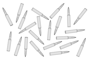 Black bullet with polygon line on abstract background. Polygonal space low poly with lines. Connection structure. Vector speed concept background. 3D