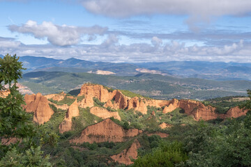 Natural landscape of old gold mines. La Médulas, León, Spain.