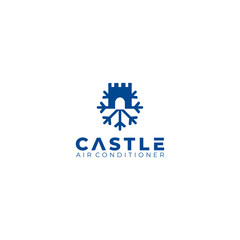 Castle Winter Logo Design Vector