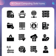 Cloud Computing Vector Flat icon set illustration Set 0