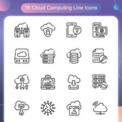 Cloud Computing Vector Flat icon set illustration Set 02