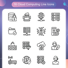 Cloud Computing Vector Flat icon set illustration Set 01