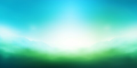 World Environment Day concept: Abstract blurred beautiful green and blue sky background, Generative AI