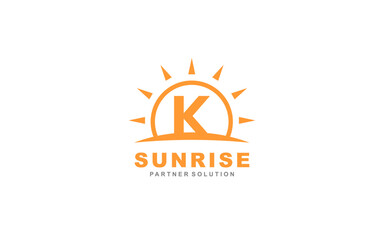 K Letter of sun logo for template