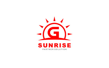 G Letter of sun logo for template