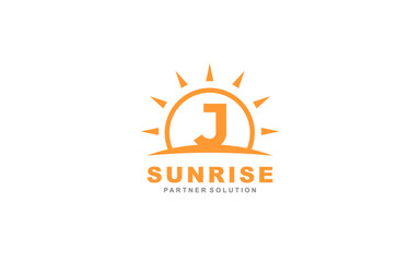J Letter of sun logo for template