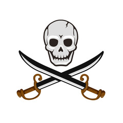Skull amd crossed swords vector illustration