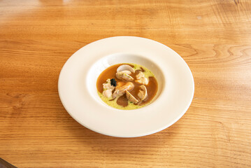 Fish soup is a culinary preparation made mainly