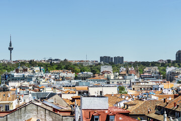 Views of the rooftops, the Retiro Park