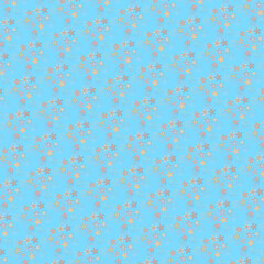 Delicate blue background with colored decorative elements.