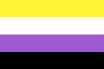 Non-Binary pride flag, LGBTQ symbol.	