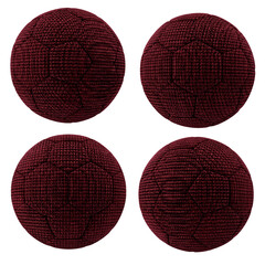 Soccer ball or Football balls Set realistic 3d illustration, with brown colour from fabric mat material
