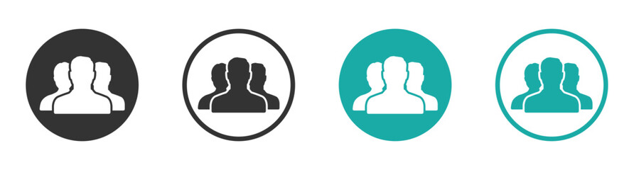 Team vector graphic icons collection. People vector flat icons set