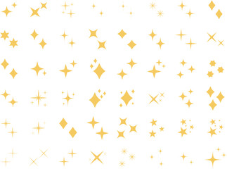 シンプルな星・キラキラのアイコンセット　　simple shining icon set