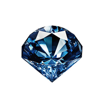 Large blue diamond with refraction effect