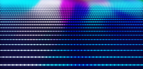 Gradient background of dots. Abstract cyber backdrop of points. 3d rendering