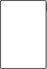 tablet black color with blank touch screen and flare isolated on white background. realistic and detailed device mockup. stock PNG illustration