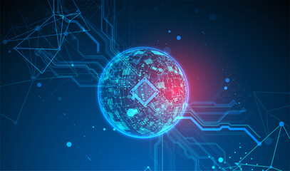 Sphere theme vector illustration. Digital technology background.
