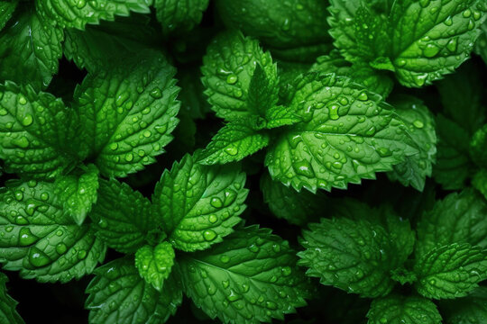 Mint leaves background.