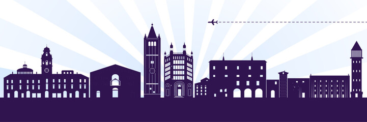Obraz premium Italy, Parma skyline, city Parma, Parma cityscape with famous landmarks, city sights, landscape.