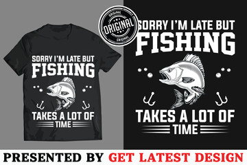Fototapeta premium Custom Graphic Fishing Related T-shirt Design 