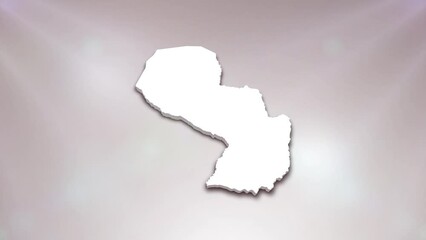 Paraguay Country 3D Map Intro, Suitable for Patriotic Programs, Corporate Intros, Tourism, Presentations