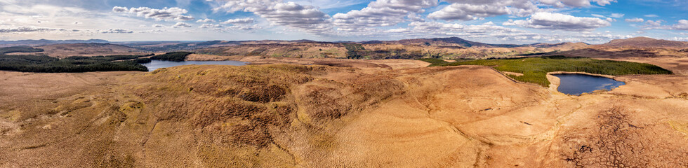 Aerial view of the Forest at Lough Anna island - County Donegal, Ireland