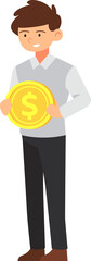 Fototapeta na wymiar Businessman character money coin illustration