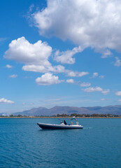 Fototapeta na wymiar Fishing boat in Greece on a Sunny day