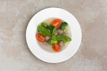 Tasty fresh hot soup dish