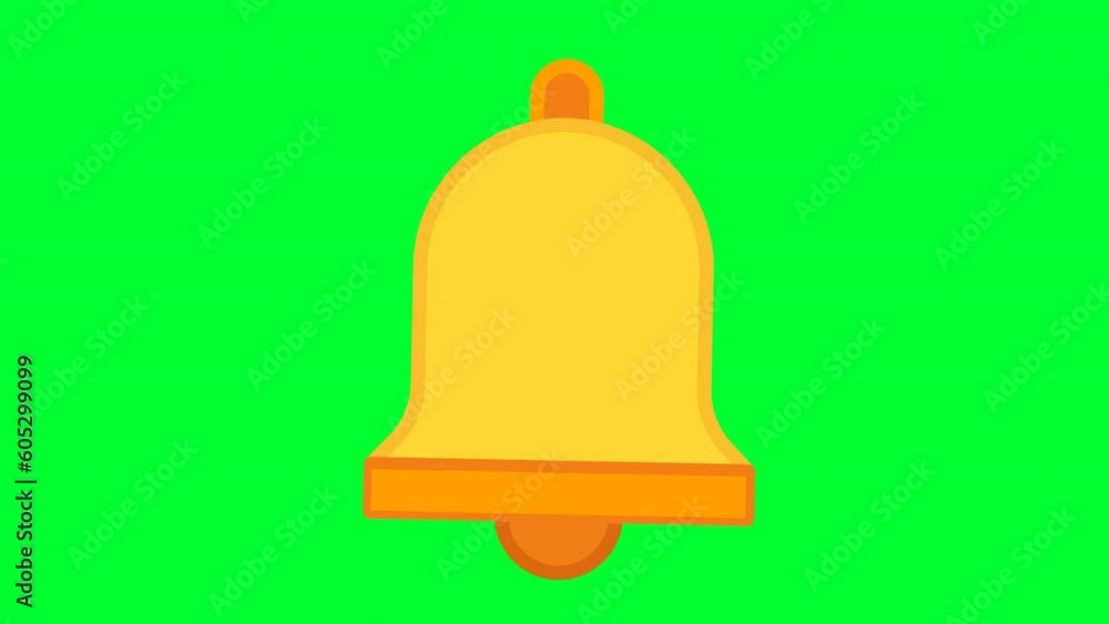 Poster 3d rendered animation of a notification bell on a green screen background