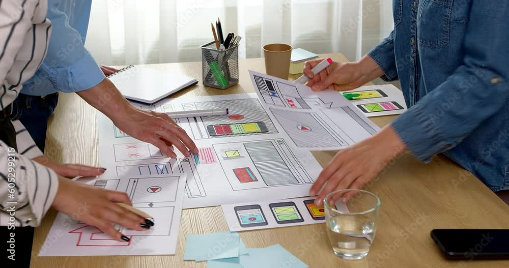Poster the design team creates web applications for smartphones and web. engineers are working on interface