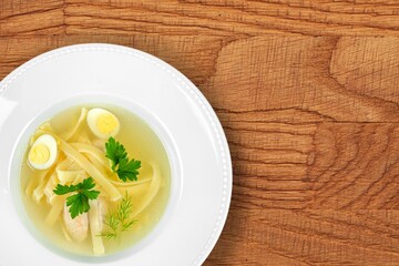 Tasty fresh hot soup dish