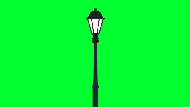 3d rendered animation of a Street light isolated on a green screen background