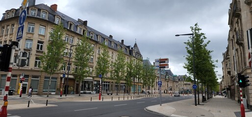 Obraz na płótnie Canvas Luxembourg street in downtown city