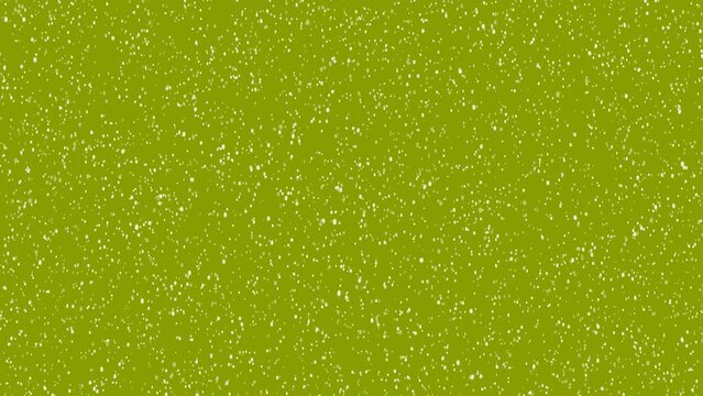 3d rendered animation of falling snowflakes isolated on a  green screen background