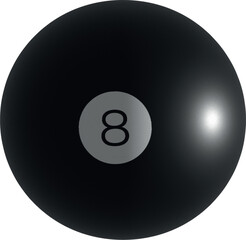 Vector of a black billiard ball number 8 on a white background