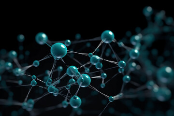 Obraz na płótnie Canvas network of molecules connected to each other Generative AI