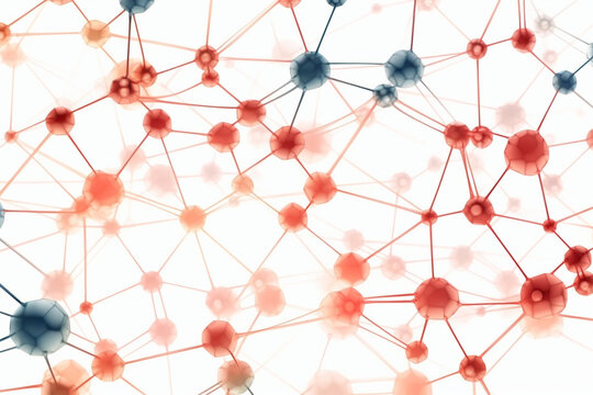 network of molecules on white background connected to each other Generative AI