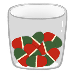 A drawing of a glass of medicine