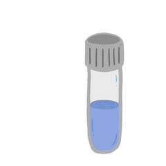A drawing of medical test tube with blue color