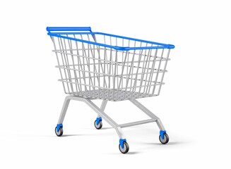 Illustration of a shopping trolley on a white background
