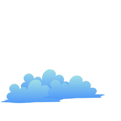 blue gradient cloud cartoon