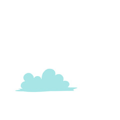 blue gradient cloud cartoon