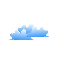 blue gradient cloud cartoon