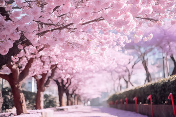 Beautiful cherry blossoms in Japan, AI
