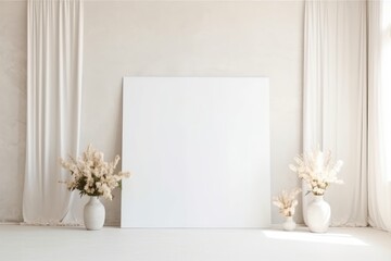 Blank Photo Frame Mockup Template With Wedding Room Background Generative AI