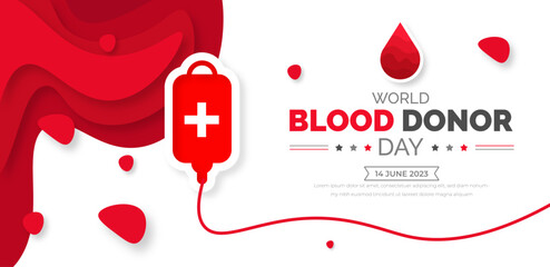 World Blood Donor Day background or banner design template. typography and unique shapes vector illustration. blood drop vector design.