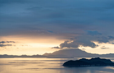 Fototapeta premium Landscape of mountains by the sea