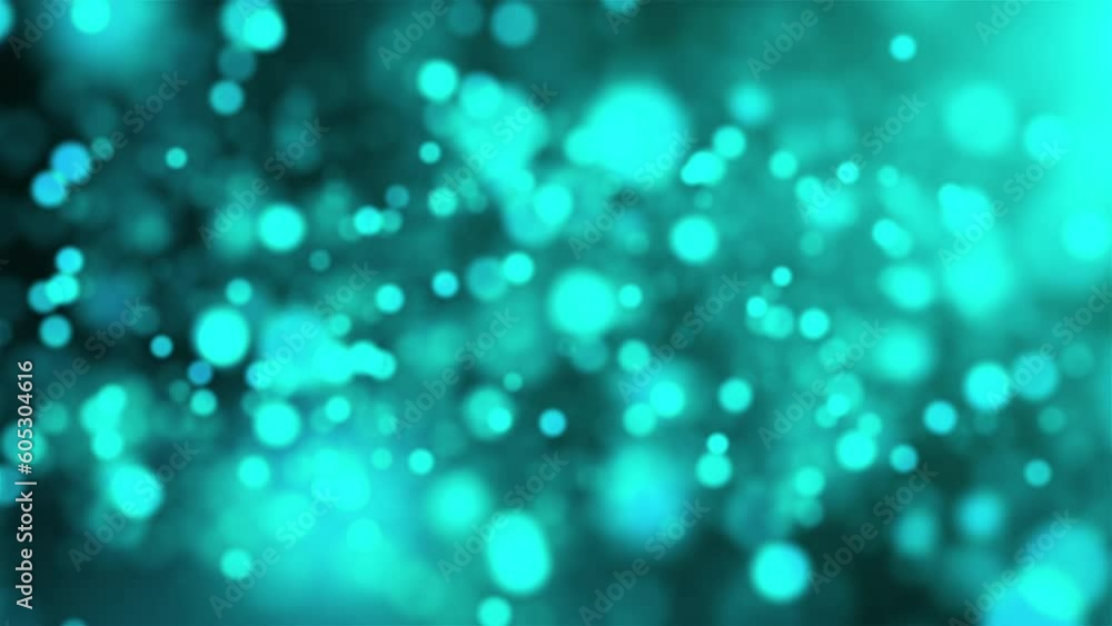 Poster blue particles with dof. computer generated 3d render